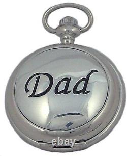 DAD SILVER MECHANICAL POCKET WATCH Mens Special Family Father Gift A E WILLIAMS