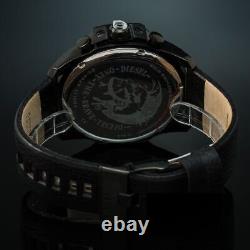 DIESEL Mega Chief DZ4323 Black PVD Effect Glass Chronograph 51mm Men's Watch NEW