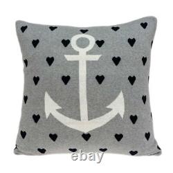 Decorative 18 x 5 x 18 Nautical Blue Pillow Cover With Down Insert