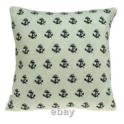 Decorative 20 x 7 x 20 Nautical Blue Accent Pillow Cover With Down Insert