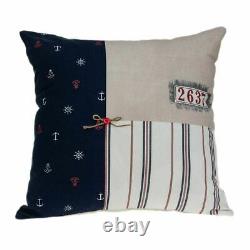 Decorative 20 x 7 x 20 Nautical Multicolor Pillow Cover With Down Insert