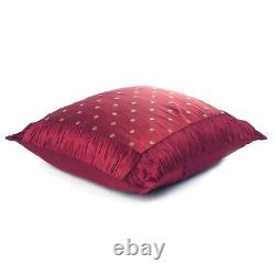 Decorative Cushion Cover Maroon Polydupion Sofa Pillow Cover Square Throw Cases