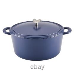 Enameled Cast Iron Dutch Oven/Casserole Pot with Lid, 6 Quart Anchor Blue