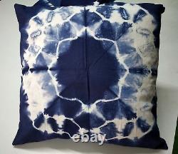 Ethnic Tie dye Cushion Cover lot Cotton Indigo Pillows 16 Handmade Indian Throw