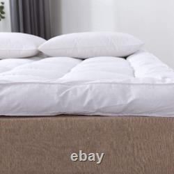 Extra Thick Mattress Topper Plush 2 Inch Down Alternative 400TC Cotton Cover New