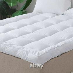 Extra Thick Mattress Topper Plush 2 Inch Down Alternative 400TC Cotton Cover New