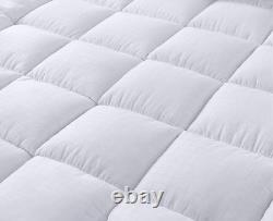 Extra Thick Mattress Topper Plush 2 Inch Down Alternative 400TC Cotton Cover New