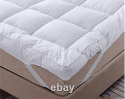 Extra Thick Mattress Topper Plush 2 Inch Down Alternative 400TC Cotton Cover New