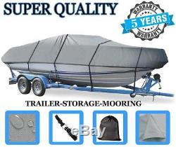 GREY BOAT COVER FOR CHAPARRAL 225 SSI WIDE TECH WithO ANCHOR ROLLER 2012-2017