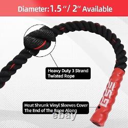 GSE Heavy Battle Rope, 1.5/2 Diameter Workout Battle Ropes for Home Gym & O