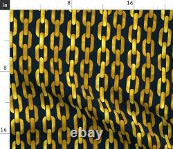 Gold Shiny Chain Nautical Sail Anchor Sateen Duvet Cover by Roostery