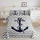 Gray Stripes Comforter Set Size, Geometric Anchor Bedding Set King Anchor 2