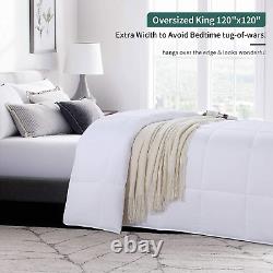 HOMBYS Oversized King Microfiber Comforter 120X120 Lightweight down Alternative