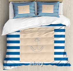 Harbour Stripe Duvet Cover Set Maritime Anchor