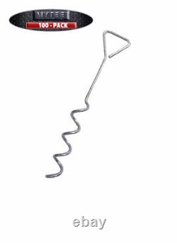 Hay Tarp Spiral Anchor Pins 16 Ground Stake (100 Pack)
