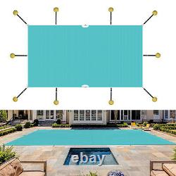 Heavy Duty Inground Pool Safety Winter Pool Cover with Anchor Tools Turquoise