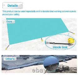 Heavy Duty Inground Pool Safety Winter Pool Cover with Anchor Tools Turquoise