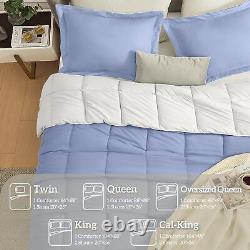 Homelike Moment California King Comforter Set Blue/White, Lightweight Reversi