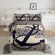 Homewish Anchor Duvet Insert Geometric Stripe Print Comforter Set Nautical La