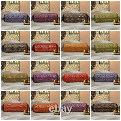 Indian Handmade Brocade Bolster Cover Wholesale Lot Thow Pillow Case Cover 30