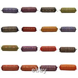 Indian Handmade Cushion Brocade Bolster Pillow Cover Throw Round Cylinder 30