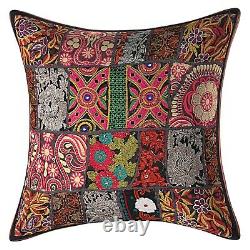 Indian Patchwork Cotton Cushion Cover Hand Embroidered Throw Sofa Pillow Case 16