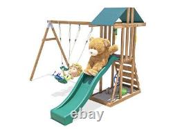 Kids Wooden Climbing Frame Swing Slide Sets Garden Play Set JuniorFort Tower