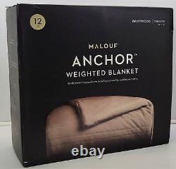 LP Malouf Anchor Weighted Throw Blanket 48 x 72 Velour Cover Driftwood 12lb