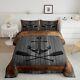 Lake House Comforter Set King Size, Nautical Anchor Paddle Boating Themed Bedd