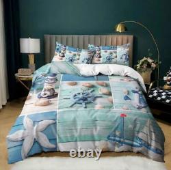 Lighthouse Anchor Ship Rudder Conch Duvet Cover Bedding Single Double Quilt Cove