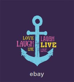 Live Laugh Love Duvet Cover Set with Pillow Shams Nautical Anchor Print