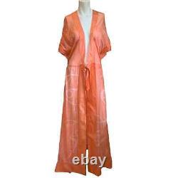 Lotta Stensson Cape Cod Wrap Robe Hand Dyed Silk Nautical Anchor One Size NWT
