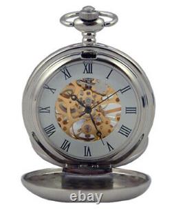 MENS HAPPY ANNIVERSARY MECHANICAL POCKET WATCH Wedding Gift A. E Williams ENGRAVE