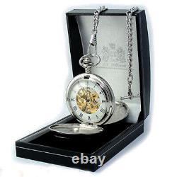 MENS HAPPY ANNIVERSARY MECHANICAL POCKET WATCH Wedding Gift A. E Williams ENGRAVE