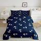 Manfei Summer Anchor Comforter Set Full Size, Nautical Anchor Bedding Set 3pc