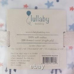 NEW Lullaby Bedding Away At Sea Queen Sheet Set Soft Cotton 200 Thread Count