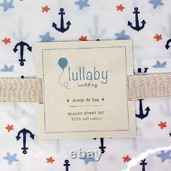 NEW Lullaby Bedding Away At Sea Queen Sheet Set Soft Cotton 200 Thread Count