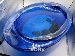 NEW! Vtg Anchor Hocking 2Qt Cobalt Blue Glass Round Casserole Dish With FLAT Lid