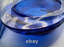 NEW! Vtg Anchor Hocking 2Qt Cobalt Blue Glass Round Casserole Dish With FLAT Lid