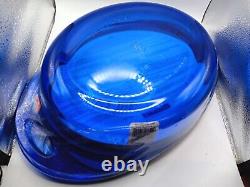 NEW! Vtg Anchor Hocking 2Qt Cobalt Blue Glass Round Casserole Dish With FLAT Lid