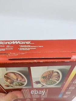 NOS Vintage Anchor Hocking MicroWare Divided Plate withCover PM486/T1 Made in USA