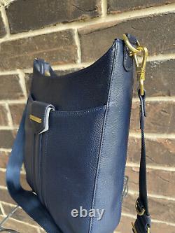 NWT $345 Brahmin Leia Crossbody Anchor Mystic Leather navy blue