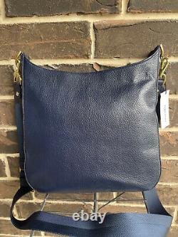 NWT $345 Brahmin Leia Crossbody Anchor Mystic Leather navy blue