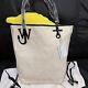 Nwt $695 Jw Anderson Leather Trimmed Tall Anchor Canvas Tote Bag