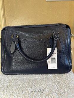 NWT Brahmin Micaela Anchor Mystic Navy Blue Satchel Leather