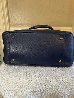 NWT Brahmin Micaela Anchor Mystic Navy Blue Satchel Leather