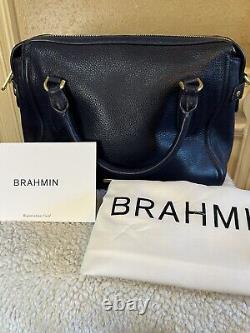 NWT Brahmin Micaela Anchor Mystic Navy Blue Satchel Leather