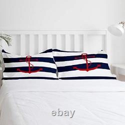 Nautical 3 Piece Bedding Set Comforter/Quilt Cover Set Twin Anchor13swh8740