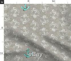 Nautical Anchor Boy Nursery Neutral Hipster Sateen Duvet Cover by Roostery