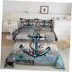 Nautical Anchor Size Comforter Set, Red Starfish Sea Coral Down Queen Multi 16